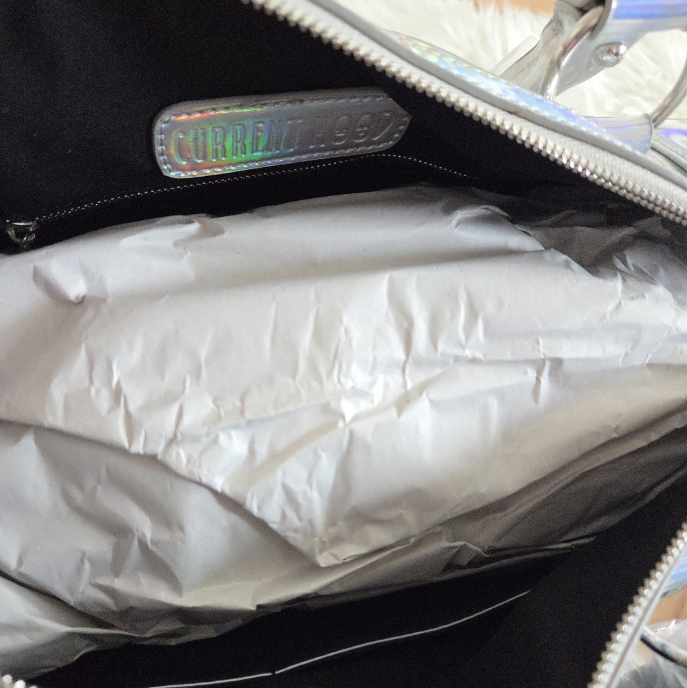 NWT Current Mood x Dolls Kill Holographic Prism Weekender Duffle Tote Bag - Picture 7 of 13